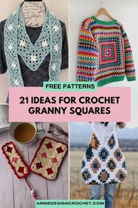 A collection of creative free crochet patterns for granny squares! Granny Squares are a classic pattern that never go out of style. You will find lots of crochet ideas that are perfect for you. I hope these free crochet patterns for granny squares inspire you to get started on your next project.