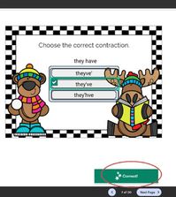 Easel Self-Checking Choose the Correct Contraction-Grade 2 CCSS.L.2.2c