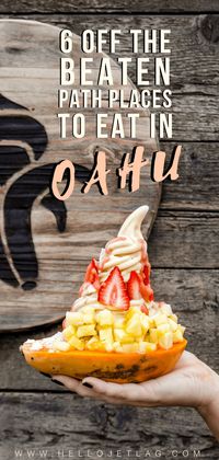 From locally sourced banana soft serve to the most Instagrammable ice cream parlor on the island these are 15 of the best off the beaten path places to eat in Oahu. Discover where to find the best pizza, poke and shave ice on Oahu, and the best breakfast in Waikiki.