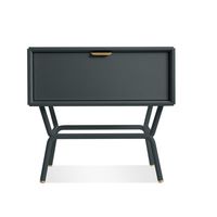 Give simple a lift. A powder-coated steel base props up a refined, unassuming silhouette. Antique brass pulls to keep it pretty. Soft-close drawers keep it quiet. Color: Navy Green Blu Dot Dang 1 Drawer Nightstand in Green/Blue | Size 21.0 H x 22.0 W x 18.0 D in | AllModern