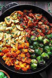 autumn chicken dinner with roasted vegetables