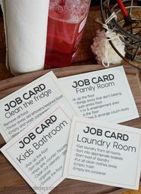 Printable job cards as a consequence for behavior (a way to discipline teens) thirtyhandmadedays.com