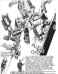 Archigram(initially a group of students) envisioned temporary buildings plugged into permanent super-structures. Escalators and elevators connect the city together.