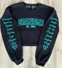 Mama Heart and Names on Sleeve Sweatshirt With Puffy Text - Etsy