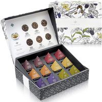 Amazon.com : Teabloom Organic Black Forest Pyramid Tea Presentation Box, 12 Assorted Black Tea Blends, USDA Certified Organic Whole-Leaf Pyramid Tea Sachets : Grocery & Gourmet Food