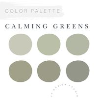 As an interior designer I absolutely love colors! Years of sifting through hundreds of color palette decks and two Parson's color theory courses later and I feel that I have developed a great eye for great colors.  This listing features 6 of my all-time favorite calming greens - these greens make great accent colors, kitchen cabinet colors and are especially nice on bedroom walls. The psychology behind the color green having calming effects on our mood resonates in these soothing shades.. it's easy to see why color experts think GREEN is the color or 2022!  WHAT YOU GET: - After payment has processed, you will automatically be able to download a PDF containing the following: - All paint names and manufacturers (I source my colors across Benjamin Moore, Sherwin Williams, Farrow & Ball, and