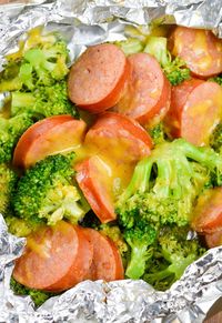 Sausage Broccoli Cheddar Foil Pack (keto + low carb)