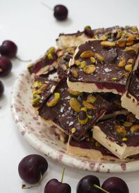 Cherry Pistachio Chocolate Yogurt Protein Bark