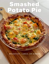 This smashed potato pie is the ultimate laze quiche combining the comfort of potatoes with the savoury goodness of a quiche.