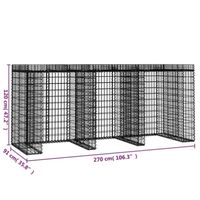 ZNTS Gabion Wall for Garbage Bin 270x91x120 cm Galvanised Iron 151337 – ZNTS Wholesale United Kingdom