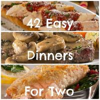 42 Easy Dinner Recipes for Two: Cooking for two? Then try one of these easy dinner recipes and make the perfect amount. No more wasted food!