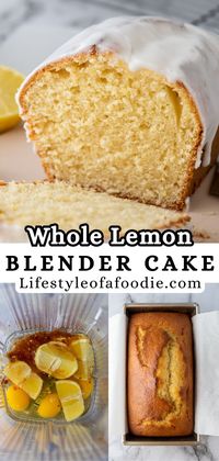 This whole lemon blender cake is the unique lemon dessert you’ve been missing this summer! It’s a moist lemon cake with just the right amount of sweetness, a whole lemon blended in the batter to give it a strong and distinct lemon flavor, and the best part is that it’s ready to bake in just a couple of minutes! Blend, pour, and bake your newest favorite lemon cake!