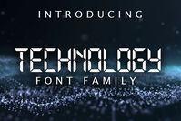 The Technology is and awesome font done in LCD style. It will look great on any print, poster, or t-shirt.