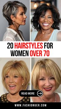 Reimagine elegance with 20 hairstyles for women over 70 for a stylish look. These senior-friendly hairstyles include chic bobs, graceful pixie cuts, and elegant updos that enhance natural beauty. Perfect for women embracing their golden years, these low-maintenance haircuts are both timeless and trendy. Whether you’re looking for modern hairstyles for women over 70 or classic options that flatter mature faces, these looks celebrate confidence and sophistication. Elevate your style with these age-appropriate haircuts that prioritize comfort and elegance.