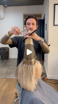 Dominick Serna on Instagram: "•Long Bob Tutorial•
•Cut the first section blunt with a scissor. Then use the razor to cut the rest of the sections to give a softer feel to the perimeter of the hair. 
•blowdry the hair straight with the @domdomhair papi brush! New fav brush. Cut into the hair as you go as needed to soften.
•then round out the layers creating movement thru out the back. To connect pull the front section and the take a piece from the crown using that as your guide and cut a concave layer making it short to long from back to front this connect everything leaving fullness in the front. I use a thinning shear to cut the layers as it will leave no heavy lines. 

Keep it simple and don’t over complicate it! 

Love ya 
DomDom"