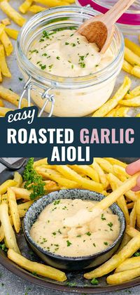 Unleash the magic in your kitchen with this Roasted Garlic Aioli recipe – a creamy, garlicky delight that's a breeze to whip up! Perfect for dipping, spreading, and everything in between. #garlicaioli