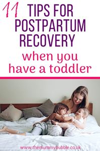 Are you expecting your second child? Worried about how you will heal with a toddler to care for as well? Here are 11 tips for postpartum recovery when you have a toddler, lots of tips to keep your toddler happy and help you heal #toddler #postpartum #newbornbaby #momhacks #csection