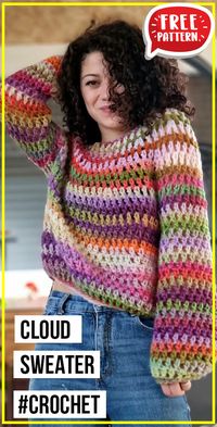 crochet Cloud Sweater free pattern - FREE Crochet Sweater Pattern for Beginners. Click to Get the Pattern #Sweater #crochetpattern #crochet via @shareapattern.com