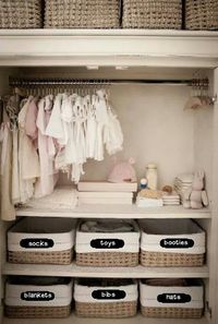 Shelves built in the closet instead of buying a dresser? Cheaper and space saving!