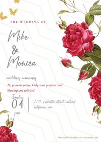 Download Now ( Free Editable PDF ) Fancy Floral Wedding Invitation Templates #free #freeinvitation2019 #birthday #disney #invitations #invitationtemplates