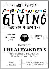 Friends Giving-Printable Invitation-Thanksgiving-Holiday-Party | Etsy