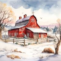 Transform your space into a winter wonderland with this delightful snowy, rustic country  barn scene. This unique winter decor piece captures the cozy charm of a countryside retreat enveloped in a blanket of snow. The intricately detailed   barn, along with the weathered tractor, evoke a sense of warmth and nostalgia. Perfect for adding a touch of rustic elegance to your home during the winter season or as a thoughtful gift for farmhouse enthusiasts. Embrace the beauty of winter with this heartwarming decoration that brings the magic of snowy landscapes indoors. Commercial and personal use friendly. Enjoy the Journey!