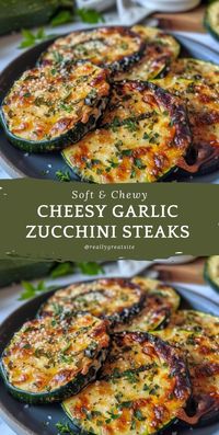 Elevate your veggie game with these Cheesy Garlic Zucchini Steaks! 🍽️✨ Thick slices of zucchini are roasted to perfection, topped with a blend of garlic and melted cheese for a dish that's both healthy and incredibly tasty. Perfect as a side or a light main course, these zucchini steaks are easy to make and sure to impress. Try them tonight for a delicious, guilt-free treat! 😋💚  #CheesyGarlicZucchiniSteaks #HealthyRecipes #VeggieDelight #EasyMeals #HomeCooking #FoodieFavorites #VegetarianRecipes #DeliciousAndHealthy #SideDishInspiration #TastyEats #ZucchiniLove #DinnerIdeas