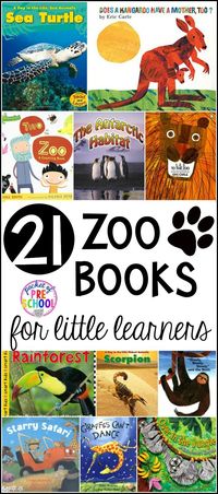 Our favorite Zoo Books for preschool, pre-k, and kindergarten kiddos. Animals books (non-fiction & fiction), animal counting books, and habitat books to squeeze in some science too. #preschool #prek #zoobooks #littlelearners #zootheme