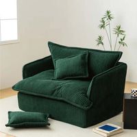 Enjoy your personal and unique space with the perfect blend of comfort and style. Whether you're reading, relaxing or just having a good time, our single sofas provide excellent support and comfort. Hokku Designs Fabric: Green Corduroy | Accent Chair - Hokku Designs Herscher 57.09 Wide green | 30.71" H X 57.09" W X 36.61" D | Wayfair