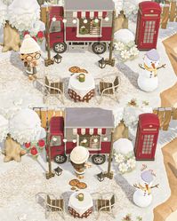 acnh winter cottagecore christmas outdoor cafe build inspo ideas