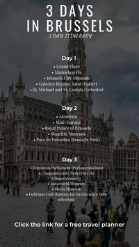 If you will be spending 3 days in Brussels, here is a 3 day itinerary for Brussels. Click the link for a free travel planner.