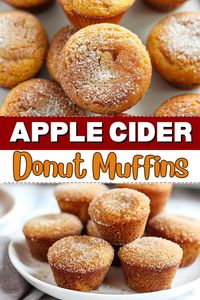 These apple cider donut muffins are the perfect anytime treat! They're quick, delicious, and so easy to whip up!