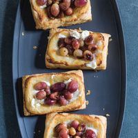 Puff Pastry Roasted Grape and Mascarpone Tartlets