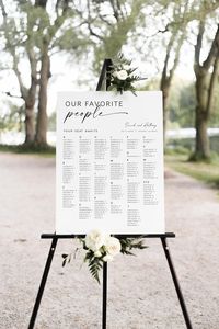 Minimalist Seating Chart, Modern Wedding Seating Chart, Alphabetical Seating Chart, Our Favorite People Poster, TEMPLETT, WLP-LIN 7115 - Etsy