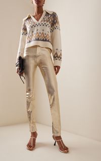 Rae Metallic Cotton-Blend Skinny Jeans By Simkhai | Moda Operandi