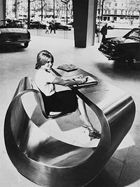 Reception desk, Peugeot HQ, Paris, France in 1966