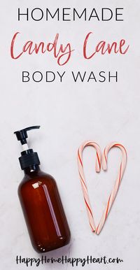 This DIY candy cane body wash with essential oils smells so good. It is one of my favorite homemade body wash recipes. You'll love this DIY body wash made with castile soap. This DIY holiday body wash also makes a great homemade Christmas gift! I love this homemade candy cane body wash. #Christmas #Homemade #Holiday #Gift