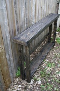 Beautiful Black Stained 5-Foot SOFA Table W/Bottom Shelf & Wider Legs Size 8" w x 60" l x 33" h