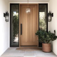 Custom solid Oak front door. Single Panel.