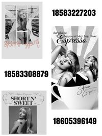 Sabrina Carpenter poster decal id code bloxburg