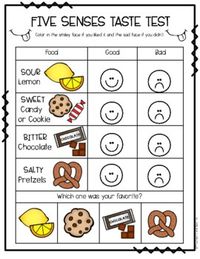 This will be a great add on activity to go with your Five Senses theme!  My students had a great time exploring their taste buds and discovering things they liked and things they didn't like. This activity includes a colored and a black and white version.**You can get this resource FREE when you purchase my Five Senses Bundle