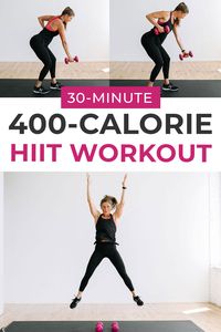 Strength training and HIIT cardio combine in the best way possible in this 30-Minute NO REPEATS workout! This is the perfect workout if you get bored easily and need something to keep you mentally engaged as well! Plus, it burns over 400 calories in 30 minutes!