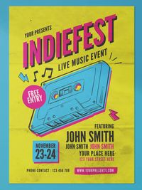 Indie Music Flyer Template PSD, AI. Download