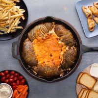 Loaded Hasselback Potatoes & Dip