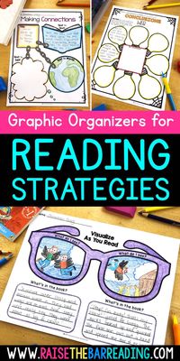 This blog post, Using Graphic Organizers for Teaching Reading Comprehension Strategies, details the importance of using graphic organizer templates for reading strategy instruction in the upper elementary classroom (3rd, 4th, 5th, and 6th grade). These include reading strategies like visualizing, making predictions, making inferences, and drawing conclusions.