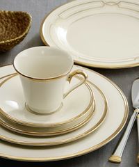 Lenox Eternal Ivory CollectionA classic for over 50 years, Eternal dinnerware defines elegance. Gleaming gold accents band either an ivory bone china or white bone china body for a look that is both beautifully traditional and luxuriously simple. This collection is dishwasher safe, making it perfect for all occasions.Product Features: Material: Ivory Bone China;  Made in USA;