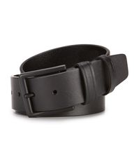 From Murano, this belt features:38 MMCut edge full grain cowhideBlack matte finished buckleleatherspot cleanImported.Suggested belt size: Take your existing pants size and add two inches.E.g. if your pants size is 32, purchase a size 34.