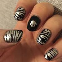 Zebra and skull nails.