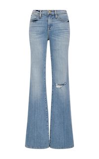 Le High Flared Jeans With Distressed Knee by FRAME DENIM Now Available on Moda Operandi