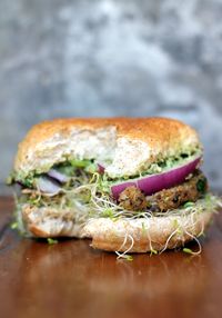 Healthy, lovely, and easy to make! These delicious Spicy Sweet Potato Black Bean Burgers w/ cilantro-avocado crema are TOPS.